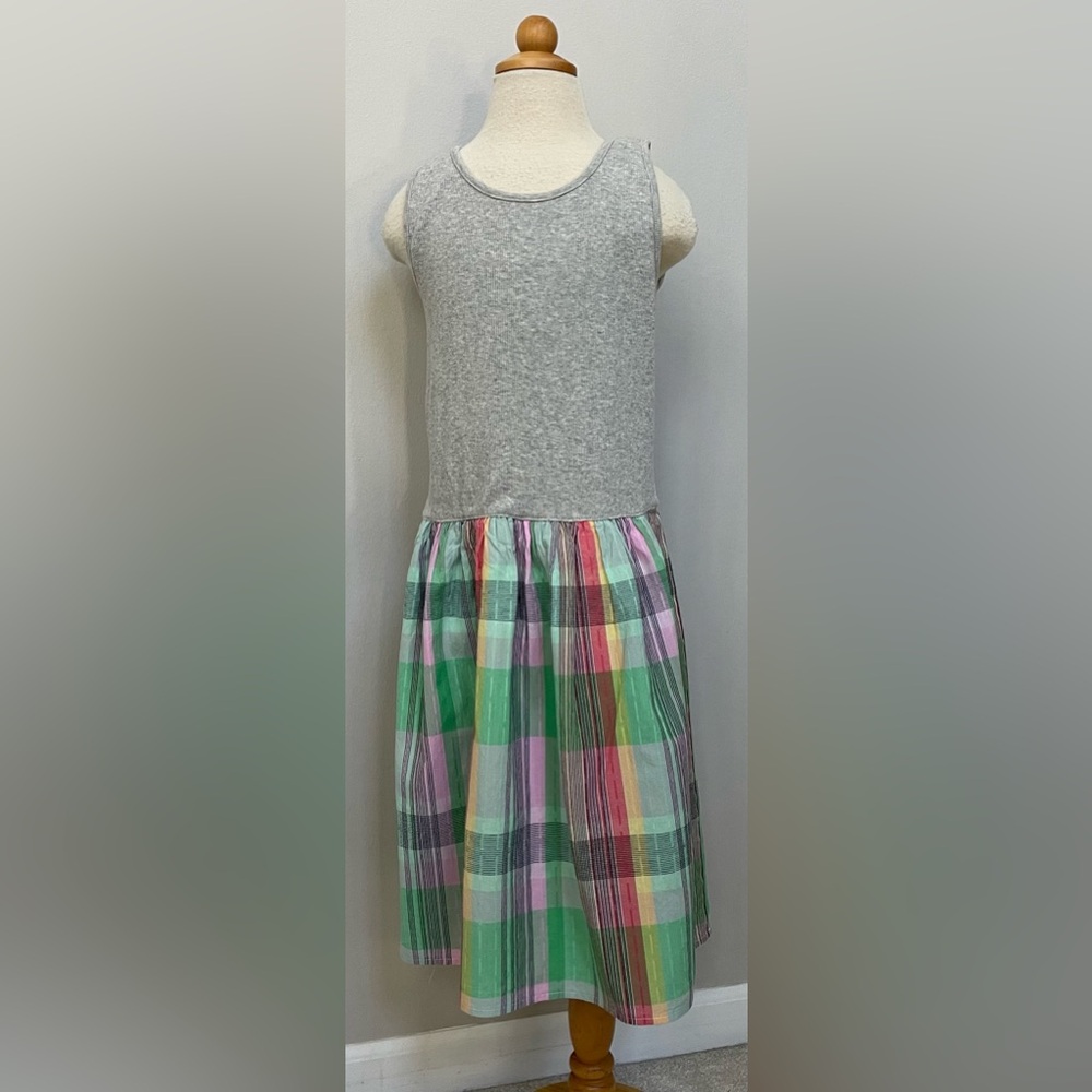 Gap 12 Tank Style Dress with Green Plaid Skirt